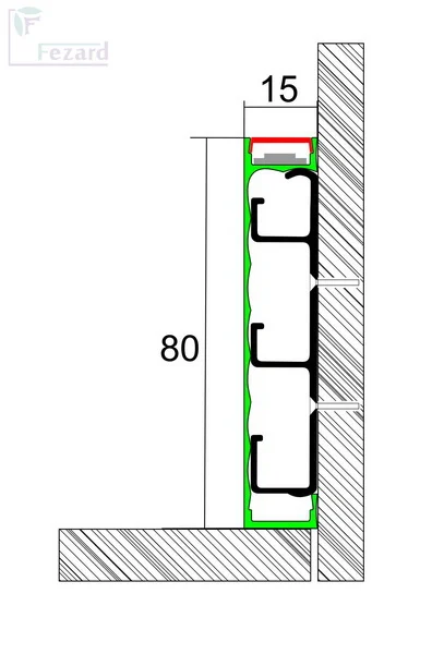 Алюминиевый плинтус Fezard Кабельный ALP-G80-LA Алюминий 80*15*2500 мм в Иркутске