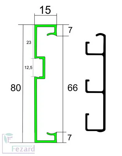 Алюминиевый плинтус Fezard Кабельный ALP-G80-LF Алюминий 80*15*2500 мм в Иркутске