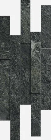 Керамогранит Italon Скайфолл Неро Брик 3D (Патинированная, 28х78) в Иркутске