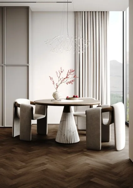 Кварц-виниловая плитка Fargo Herringbone 44-7009-24 Дуб Шварцвальд в Иркутске