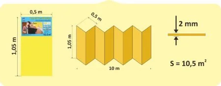 Подложка Солид 2мм гармошка желтая (10.5 м2) в Иркутске