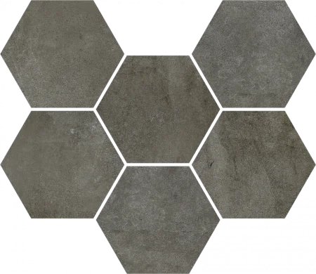 Керамогранит Coliseum Экспо Дарк Мозаика Гексагон (Натуральная, 25х29) в Иркутске