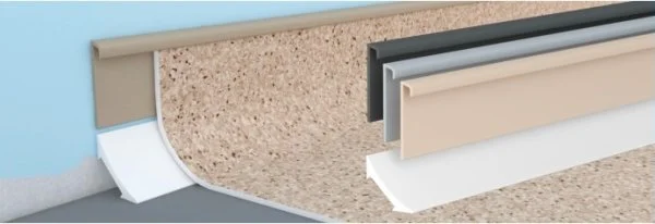 Коннелюрный плинтус Bonkeel Верхняя светло-серая часть (28х5х2200мм) в Иркутске