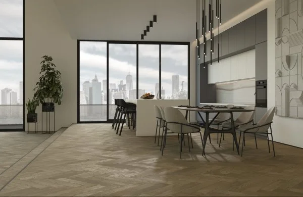 Паркетная доска Quartz Parquet Английская Ёлка Дуб Карельский 33-419 в Иркутске