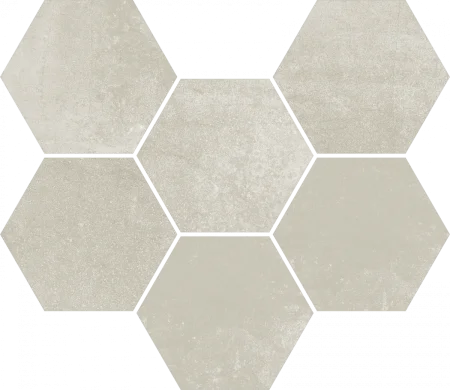 Керамогранит Coliseum Экспо Уайт Мозаика Гексагон (Натуральная, 25х29) в Иркутске