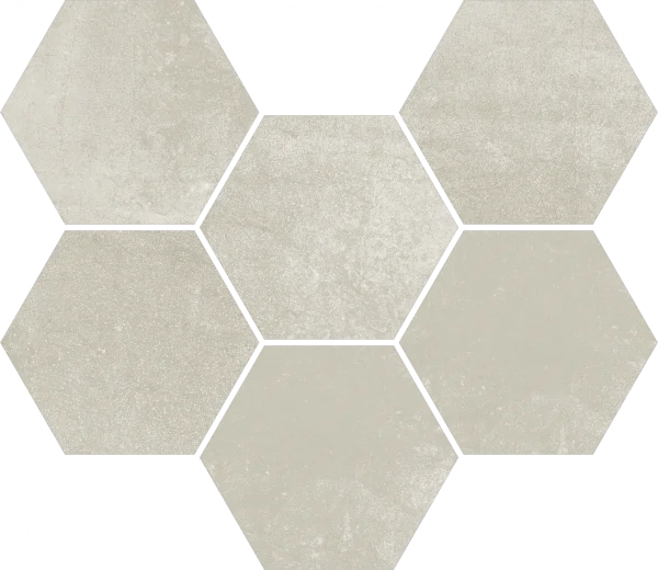 Керамогранит Coliseum Экспо Уайт Мозаика Гексагон (Натуральная, 25х29) в Иркутске