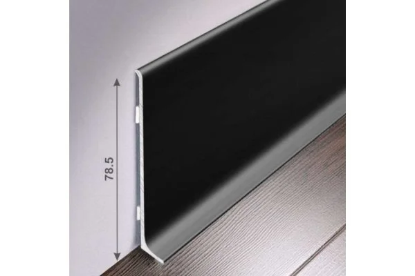 Алюминиевый плинтус Bonkeel ПЛ80 515л Черный (78,5х11,2х2500мм) в Иркутске